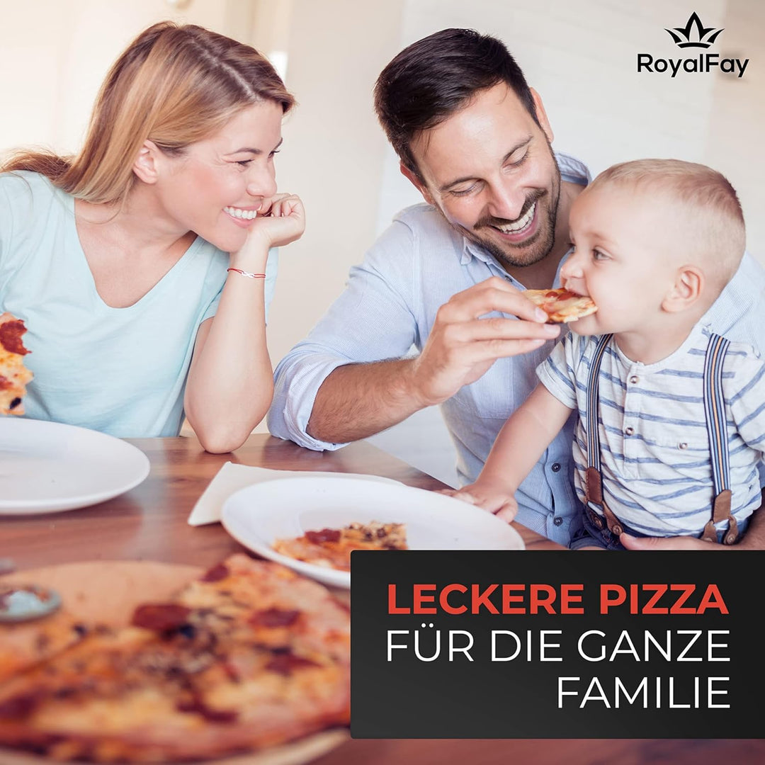 RoyalFay® Pizzaballenbox weiss 30 x 40 x 8 cm (1 Box mit 1 Deckel) für Pizzateig Sauerteig Brotteig