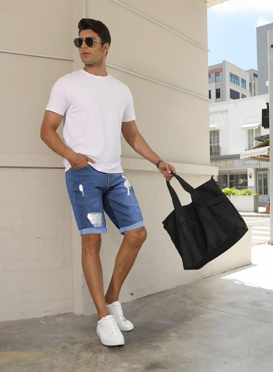 Meilicloth Jeans Shorts Kurze Herren Shorts Sommer Denim Western Casual B Blau XS, B Blau XS