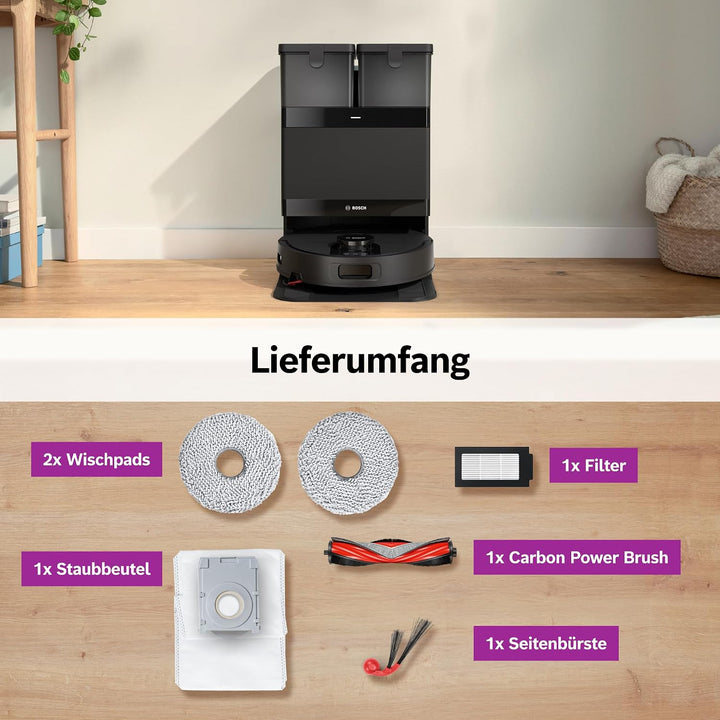 Bosch Spotless2 Saugroboter mit Wischfunktion, BCR2S1B, Schwarz