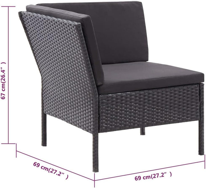 vidaXL Gartenmöbel 3-TLG. mit Auflagen Sitzgruppe Garten Garnitur Lounge Sofa Sitzgarnitur Gartenset