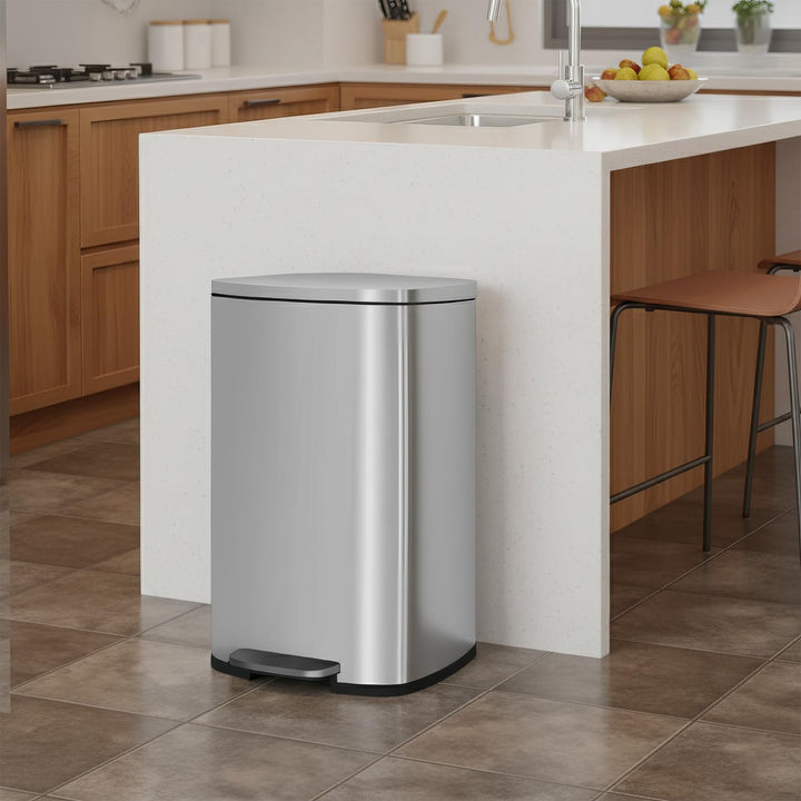 BestOffice 50 L Mülleimer Küche Mülleimer mit Deckel für Büro Schlafzimmer Badezimmer Schritt Müllei