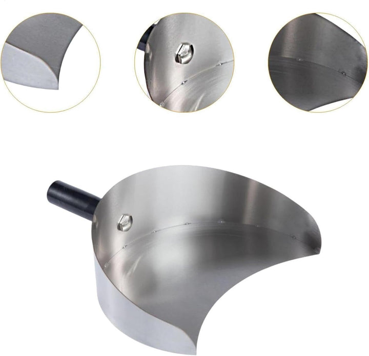 Fleischauffangpfanne Edelstahl BBQ Schaufel (Silber) Handheld Rotisserie Tray Heavy Duty Kebab Catch