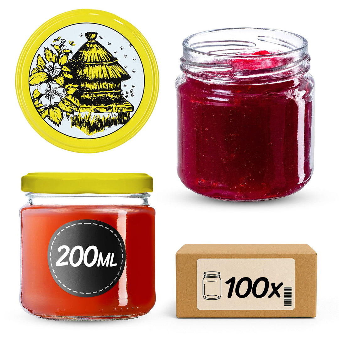 KADAX 100er Set Einmachgläser 200ml TO66, Marmeladengläser Vorratsgläser Mason Jar mit Schraubdeckel