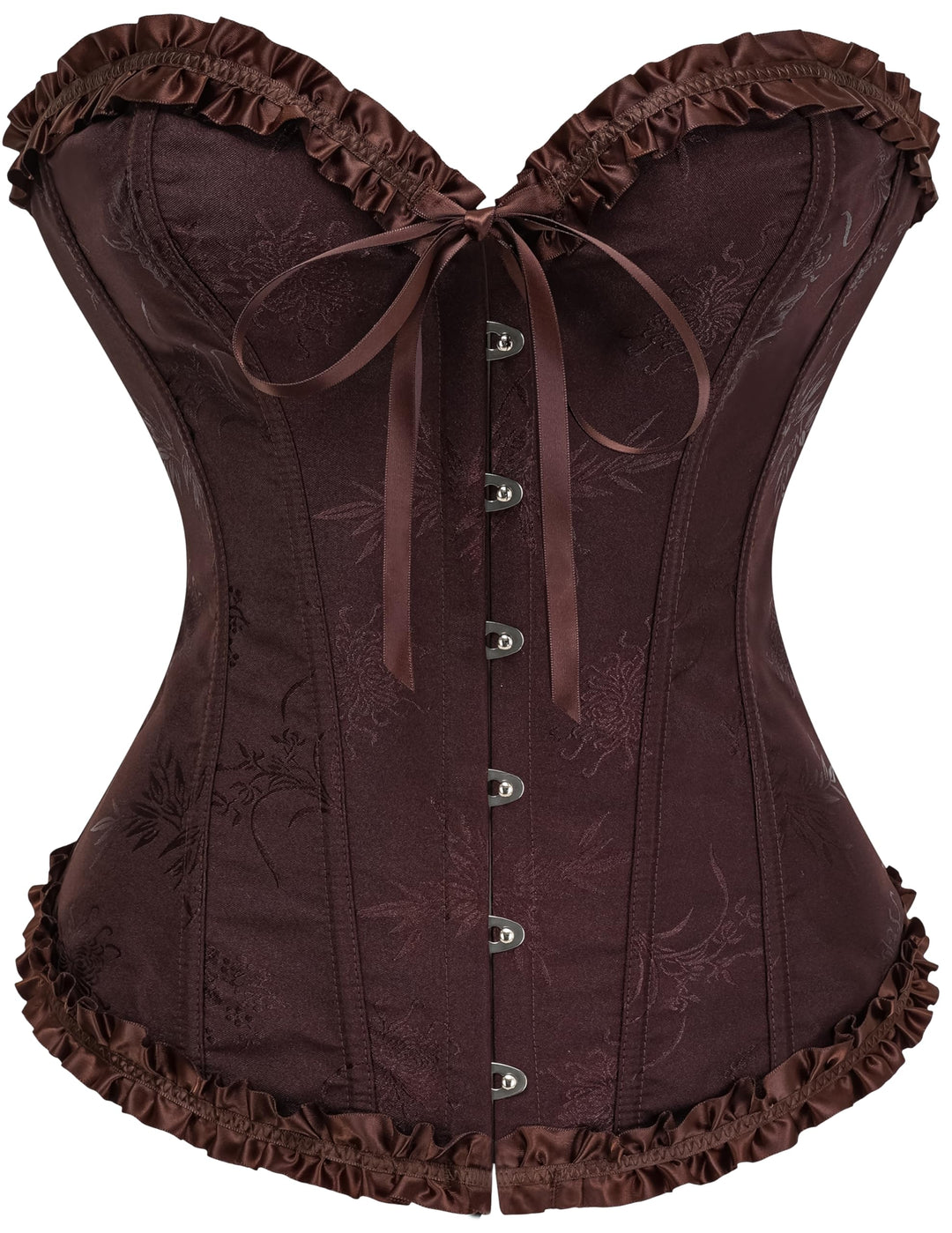 SZIVYSHI Overbust Korsett Damen Top | 14-Stäbchen Jacquard Bustier. Formt eine Sanduhr-Figur für Ren