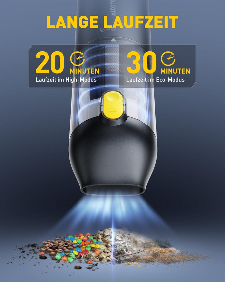 AUXITO Autostaubsauger Akku 24000 Pa,4-in-1Mini Handstaubsauger Kabellos | mit Blas- &amp; Saugfunktion,
