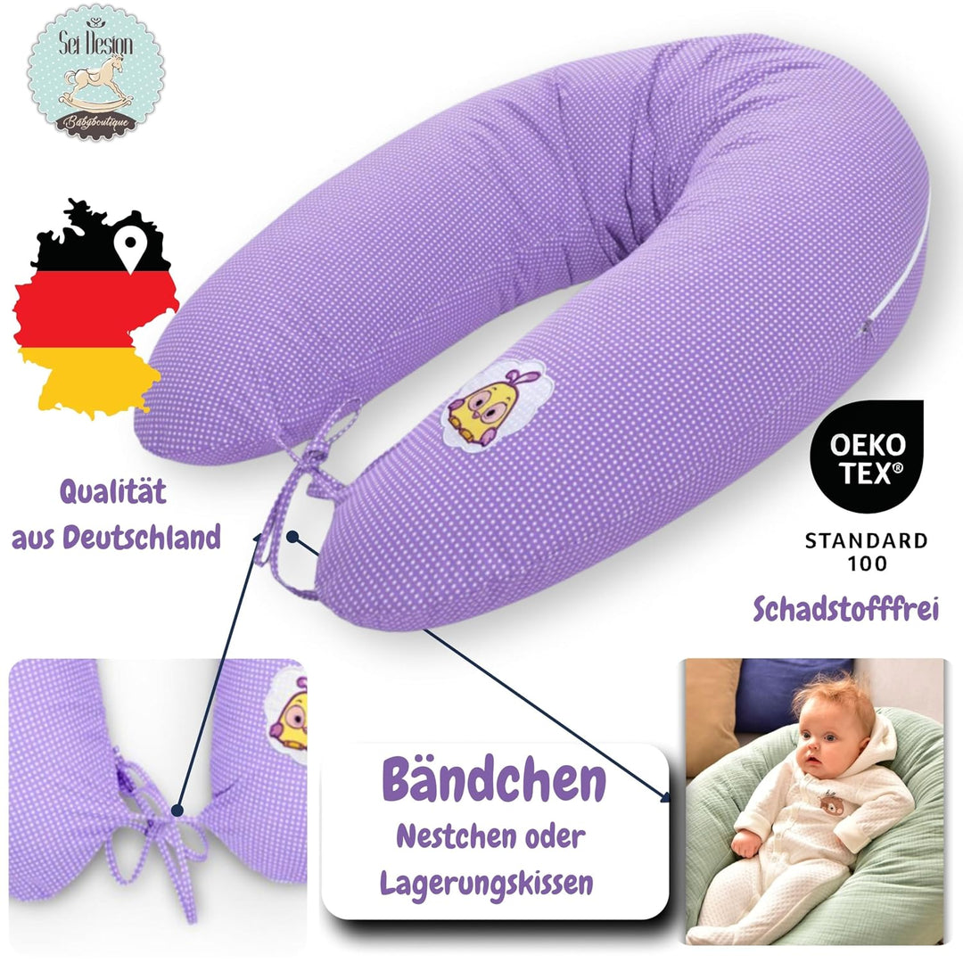 sei Design Stillkissen 170×30 cm – ergonomisch geprüftes Unterstützungskissen – EPS-Mikroperlenfüllu