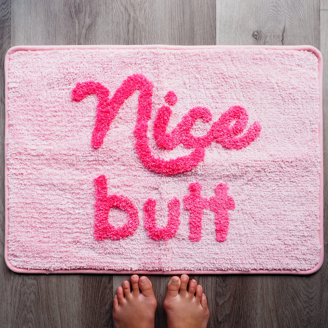 Nice Butt Badematte, rosa Hintern, lustig, niedlich, Badezimmerteppich, Pfirsich-Blush-Teppich, Dusc
