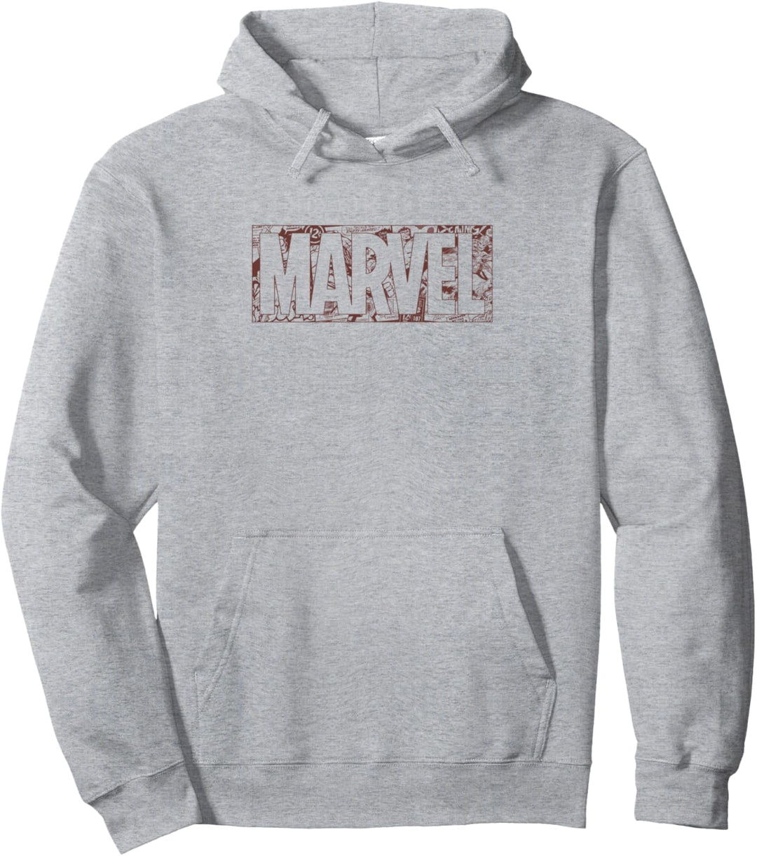 Marvel Comic Logo Maroon Pullover Hoodie