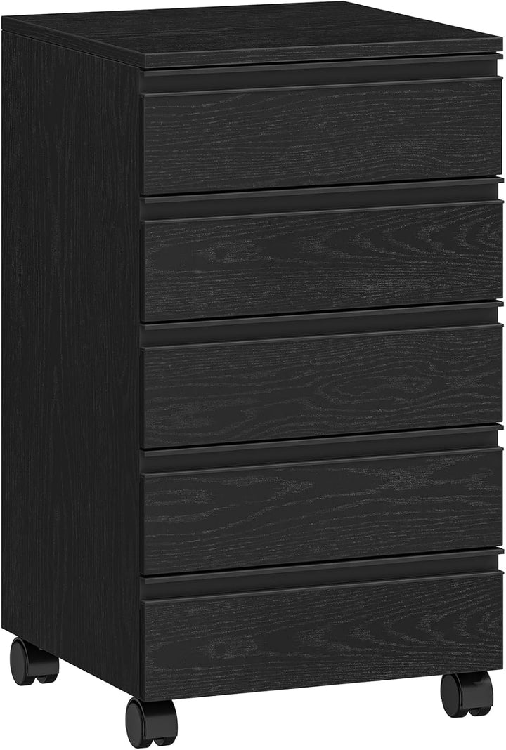 Hzuaneri Rollcontainer, mobiler Aktenschrank, Schubladenschrank mit 5 Schubladen, Lagerschrank für B