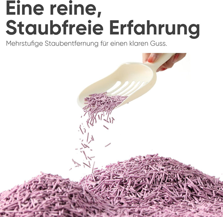 FUKUMARU Tofu Katzenstreu 5,4 kg - Klumpendes Katzenstreu, Geruchsbekämpfung mit Lavendelduft, staub