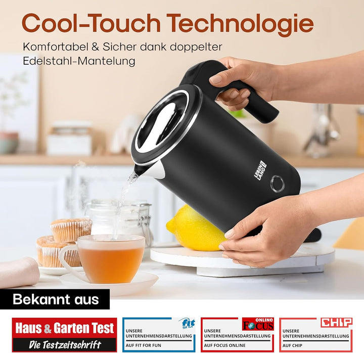 LEBENLANG Reise Wasserkocher Edelstahl Klein 0 5 Liter &amp; BPA-Frei - Reisewasserkocher 600W Energiesp