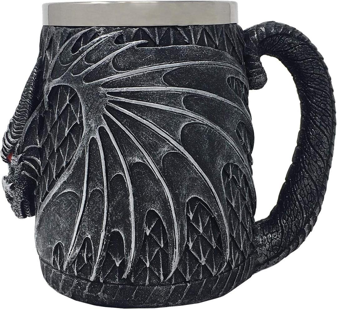 XL Drachenkrug mit 3D Drachengesicht - Kelch Trinkgefäss Deko Fantasy