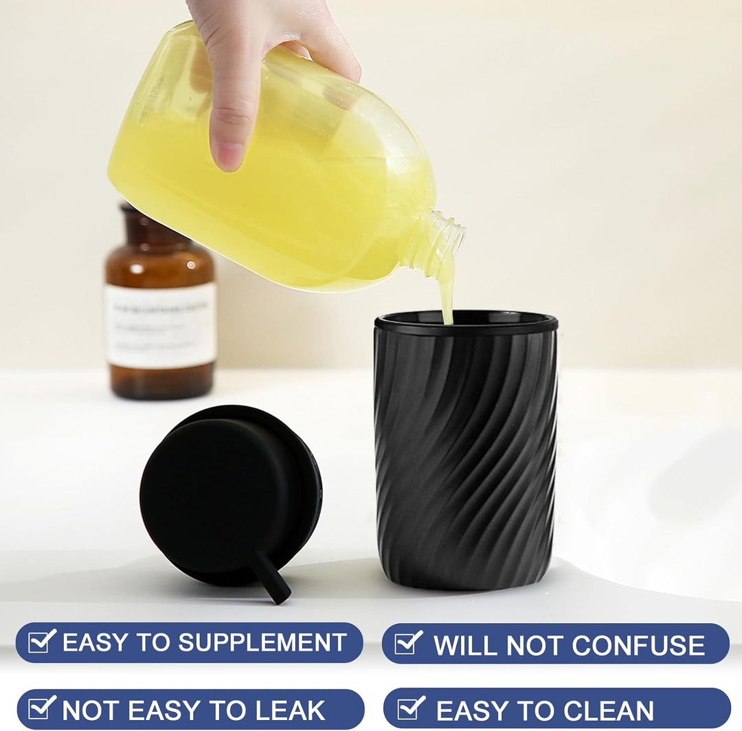 Soap Dispenser, 340 ml Ceramic Soap Dispenser,Dispenser with Large Pump Head,Refillable Hand Soap Po