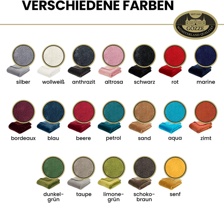 Gözze - Premium Cashmere-Feeling Wohn- und Kuscheldecke, 500 g/m², 220 x 240 cm - Limonengrün, Limon