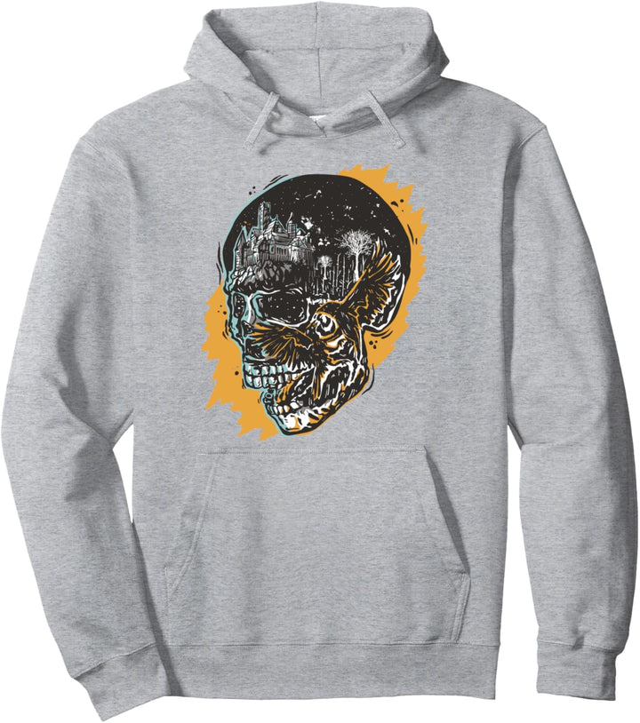 Rabe auf Totenkopf Pullover Hoodie