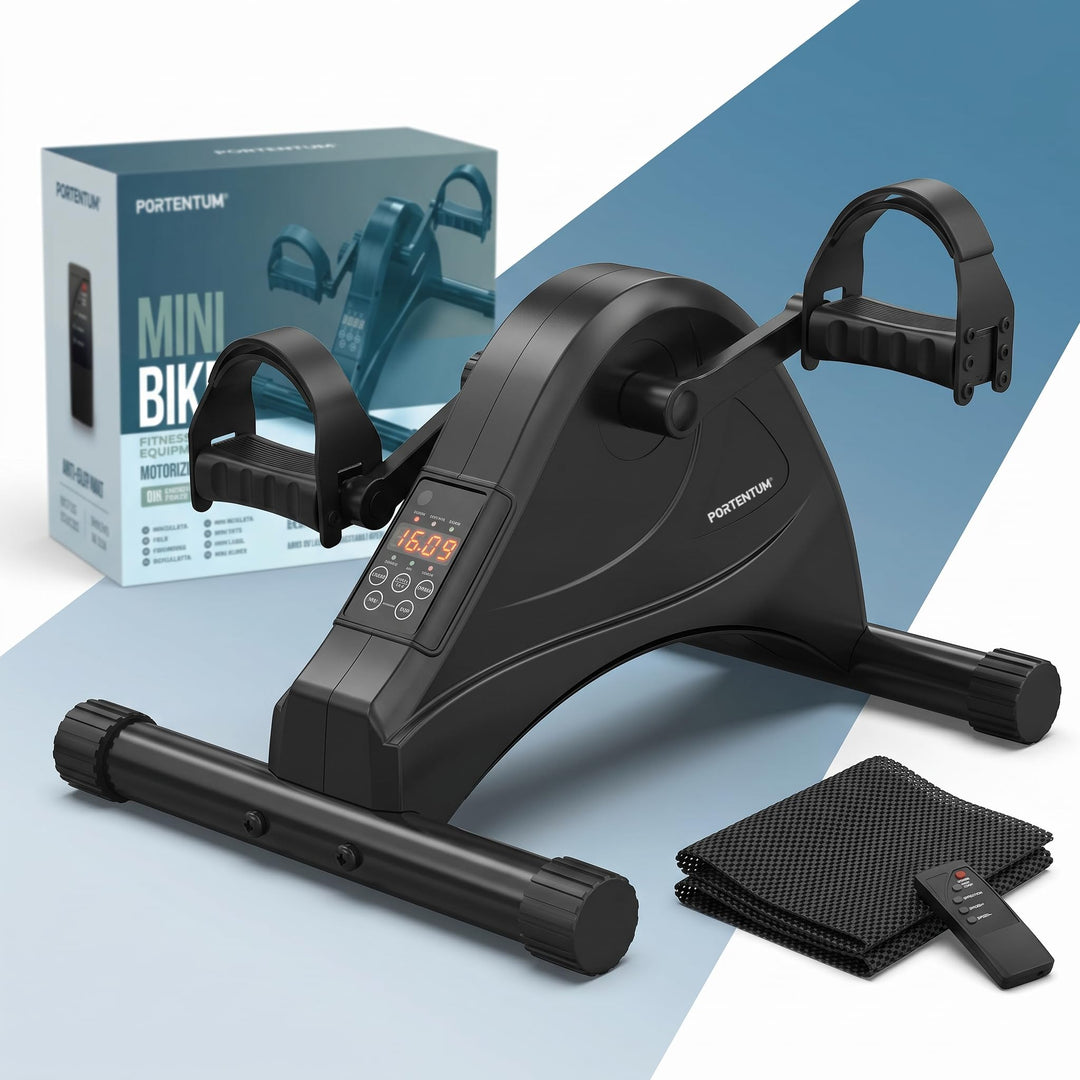 PORTENTUM Pedaltrainer für Senioren elektrisch motorisiert – 12 Geschwindigkeiten und Fernbedienung