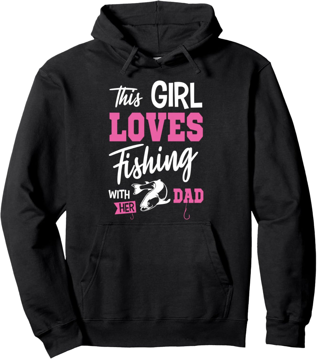 Tochter Angeln mit dem Papa Angler Vatertag Angel Fischer Pullover Hoodie