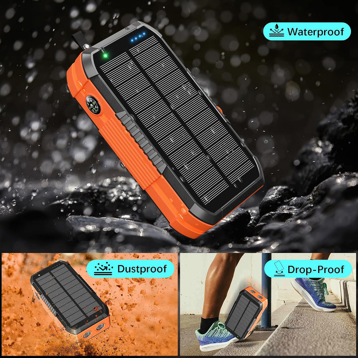 70000mAh Solar Powerbank:PD 30W Power Bank Wireless Externer Handyakku tragbares Ladegerät mit Schne