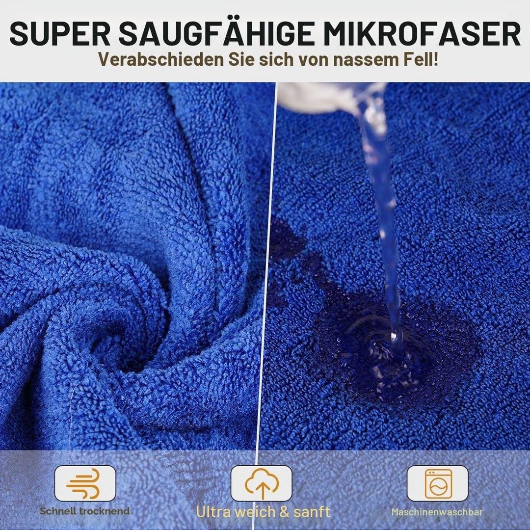 Bademantel für Hunde, Hundebademantel aus Mikrofaser für mittlere und grosse Hunde, super saugfähige