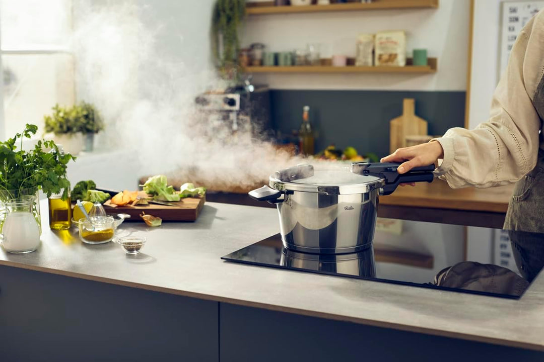 Fissler Vitaquick® Elemental Schnellkochtopf Set 3-teilig (6,0 + 3,5 L, Ø 22 cm) salbeigrün – Made i