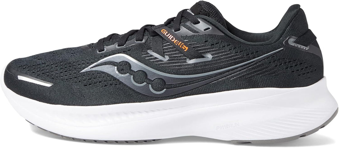 Saucony Herren Guide 16 Sneaker 46 EU Schwarz Weiss, 46 EU Schwarz Weiss