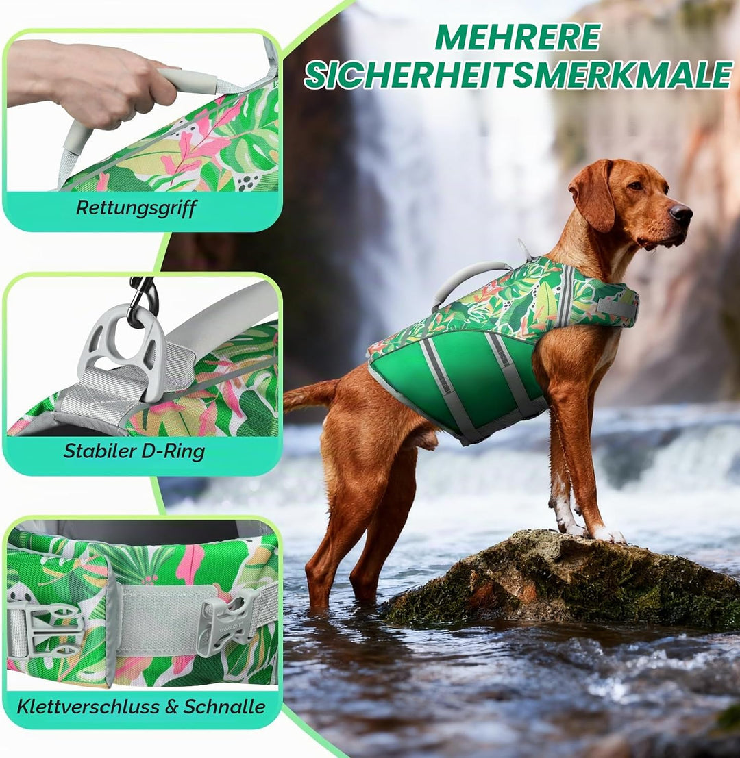 VIVAGLORY Sports Style Hundeschwimmweste, Rettungswesten Für Hunde Bootfahren, Auftrieb &amp; Schwimmhil