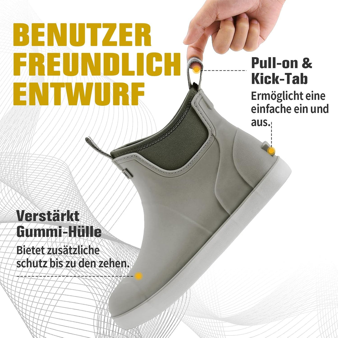 Gummistiefel Herren Halbhoch, Grundlegend Wasserdicht Atmungsaktiv Stiefeletten, Anti-Rutsch Mode PV