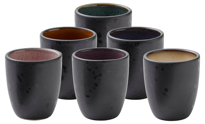 BITZ Espresso Tassen Set, Espressotassen Steingut, Schöne Espressobecher aus Keramik, Dänisches Desi