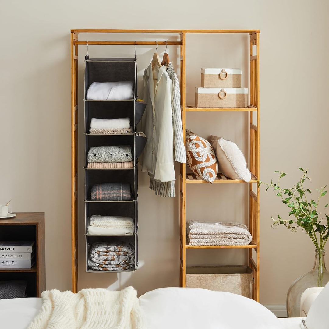 YOUDENOVA Hängeregal Schrankorganizer Stabiler 6 Fächern Kleiderschrank Organizer Ordnungssystem Hän