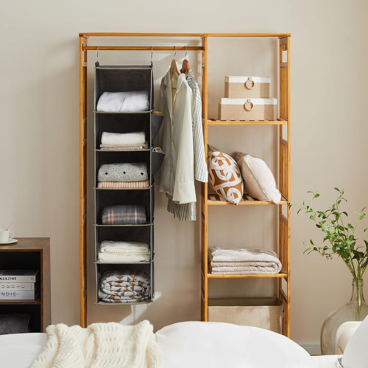YOUDENOVA Hängeregal Schrankorganizer Stabiler 6 Fächern Kleiderschrank Organizer Ordnungssystem Hän