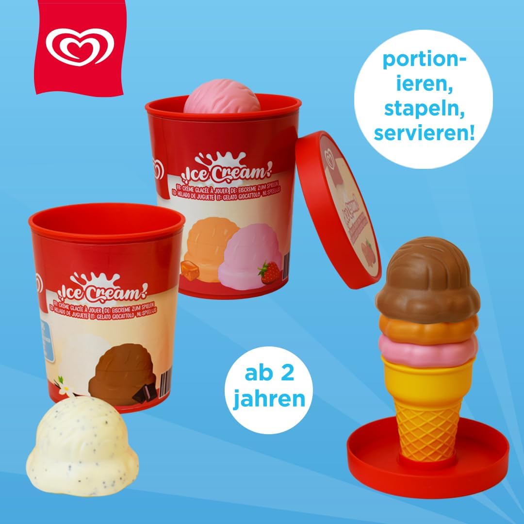 Casdon Langnese Spielzeug-Eiscreme-Set, 2er-Pack, ab 2 Jahren Eiscreme-doppelpack, Eiscreme-doppelpa