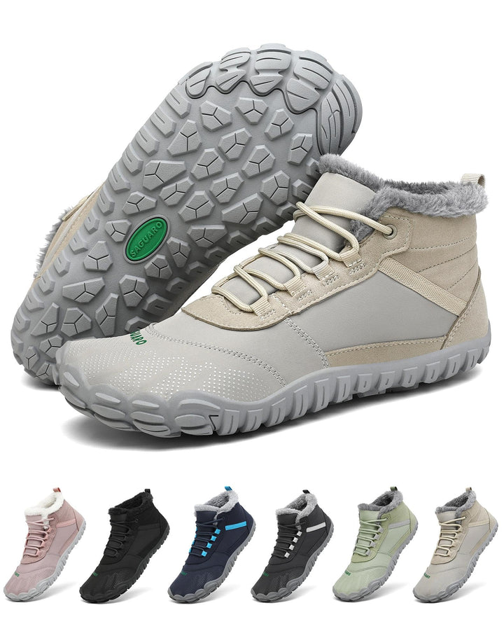 SAGUARO Barfussschuhe Gefüttert Herren Winterschuhe Damen Warm Winterstiefel 37 EU Weiss, 37 EU Weis