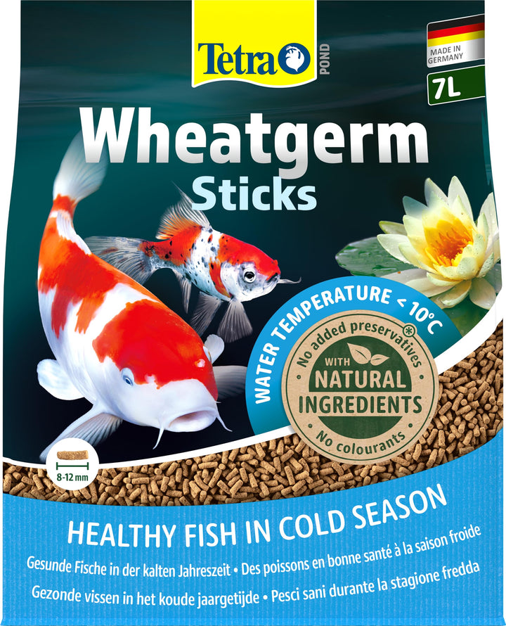 Tetra Pond Wheatgerm Sticks - Ballaststoffreiches Fischfutter für alle Teichfische, besonders geeign