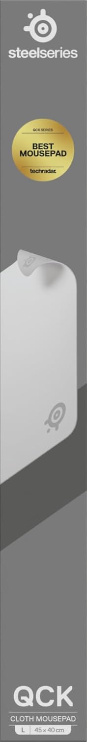 SteelSeries QcK Mauspad (Gross) – Weiss – Anti-Rutsch-Gummierung auf der Unterseite – Bestes Trackin