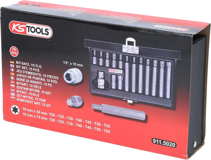 KS Tools 911.5020 10mm CLASSIC Bit-Satz, 15-tlg., TX