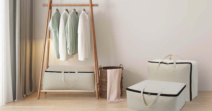Grosse weiche Bettwäsche Tasche aus Segeltuch, Pullover mit Reissverschluss aus Naturbaumwolle | Auf