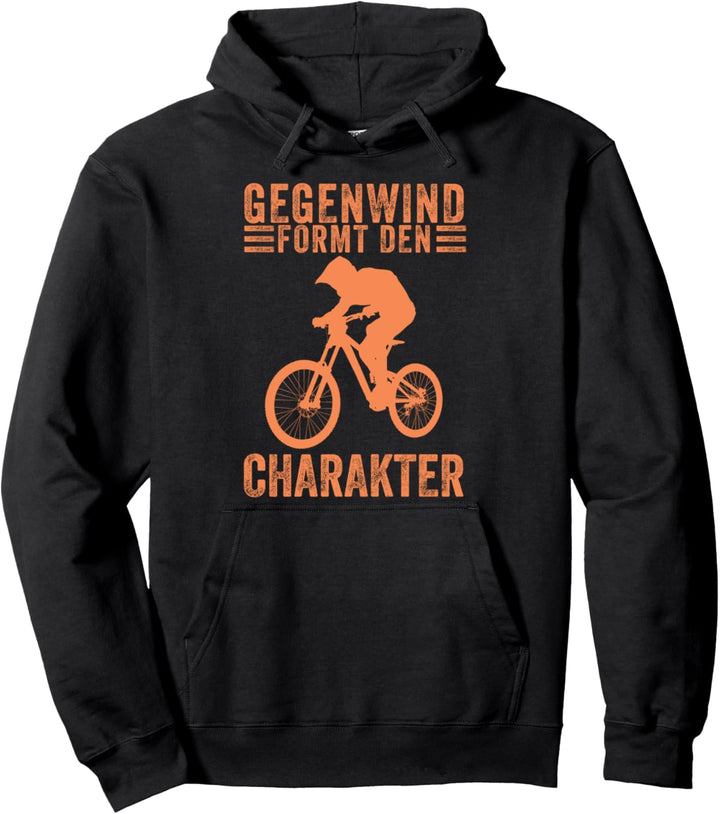 Gegenwind formt den Charakter Lustiges Fahrradfahrer Fahrrad Pullover Hoodie