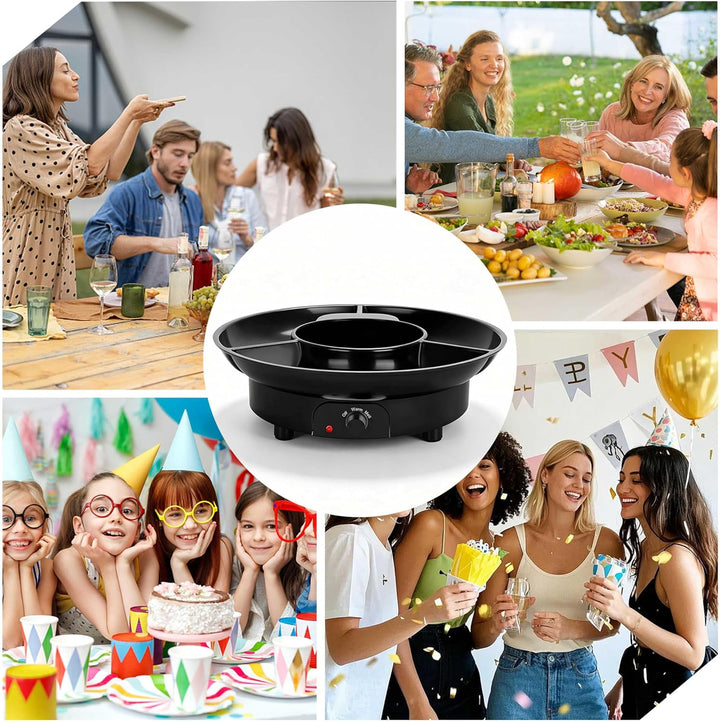 Schokoladen Fondue Elektrisch Set, 280ml Schokoladen Pot mit 2 Temperaturstufen, Servierschale &amp; 2 G