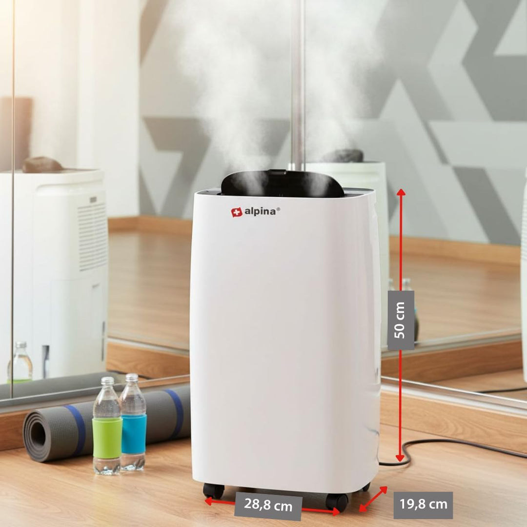 alpina Luftentfeuchter Elektrisch - Raumentfeuchter 220W - Räume bis zu 100M³ - Extra Leise 46dB - E