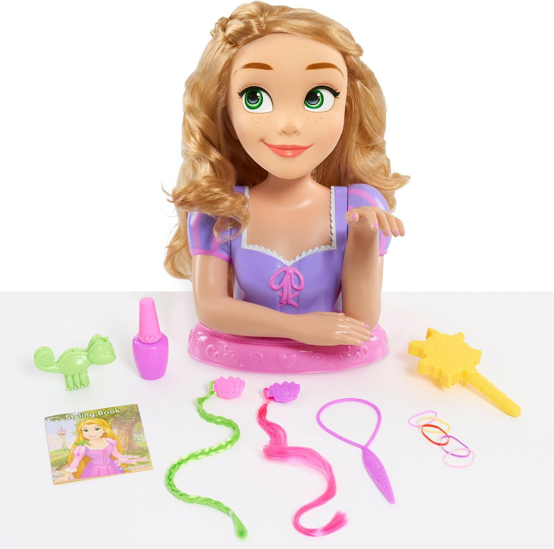 Just Play Disney Princess Deluxe-Frisierkopf Rapunzel mit Zubehör, 30,5 cm, 13-teilig, Kinderspielze