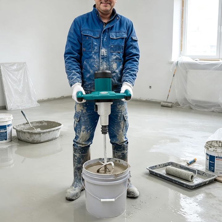 2800W Elektrischer Rührwerk Mörtelrührer Mischmörtelrührer, Doppel Rührwerk