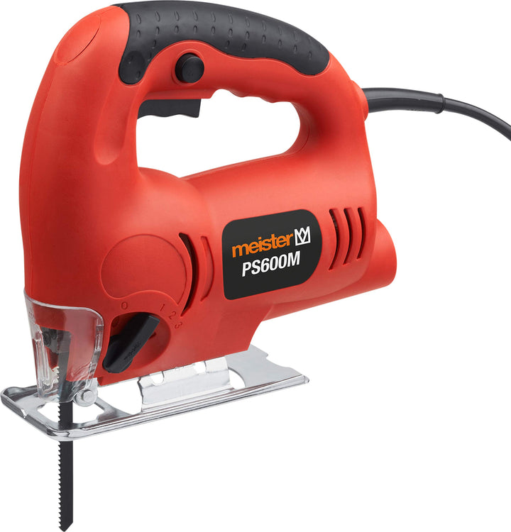 Meister Pendelhub Stichsäge 600 W, PS600M - 3 Pendelstufen - 45° Gehrungsschnitte - Staubsaugeradapt