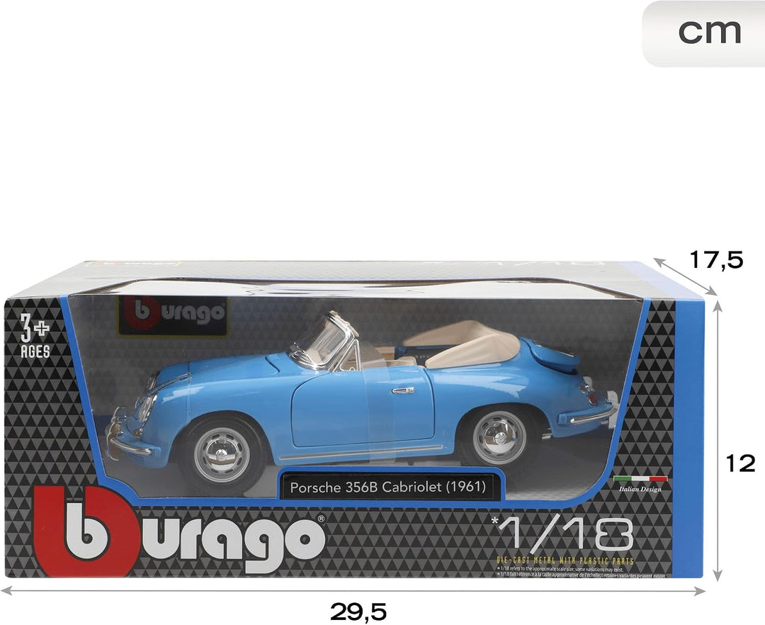 BBurago 18-12025 - Gold Collezione 1:18 Porsche 356B Cabriolet 1961 ( Farbe sortiert )