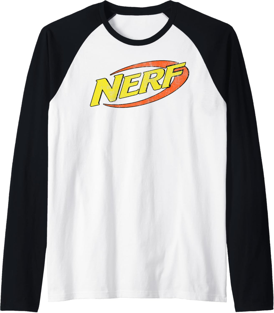 Nerf Classic Distressed Retro Color Logo Raglan