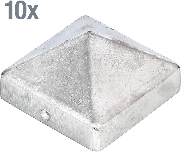 Alberts 859992 Pfostenkappe für Holzpfosten | hohe Form | Aluminiumguss | blank | 70 x 70 mm | 10er