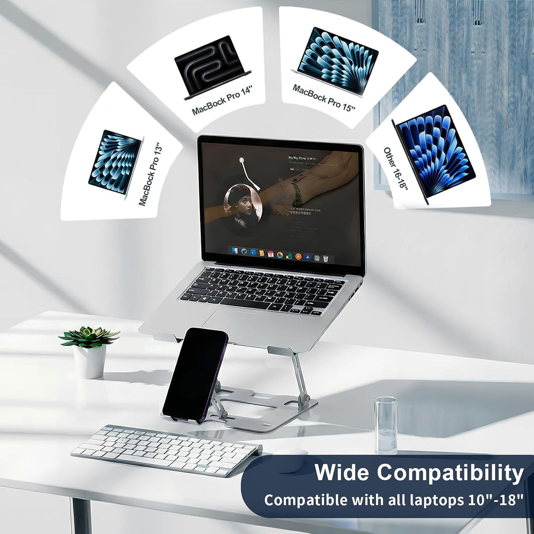 Laptopständer aus legiertem Stahl, ergonomisch (Silber) Silbern, Silbern