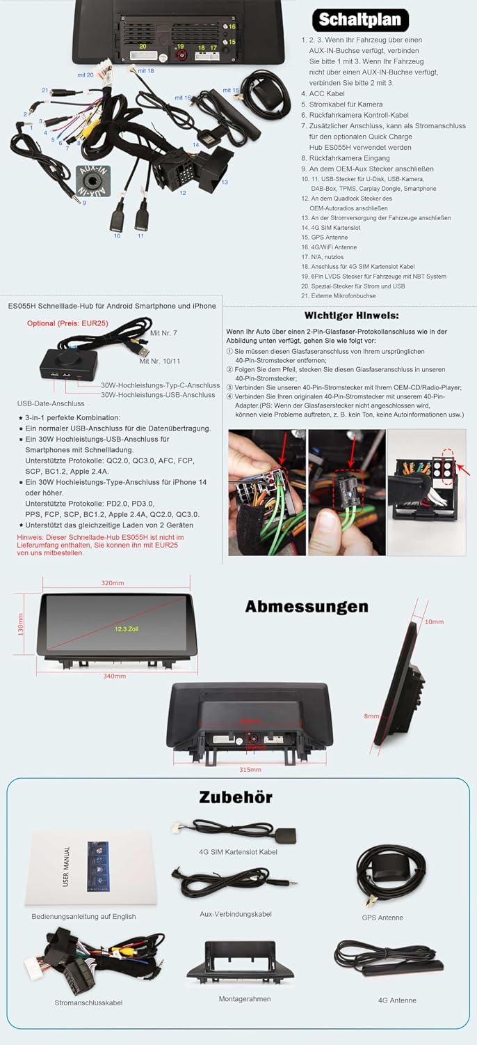 Erisin 12,3 Zoll 8-Kern 8GB+128GB Android 16 Autoradio Bluetooth 5.1 GPS Navigation für BMW X1 F48 N
