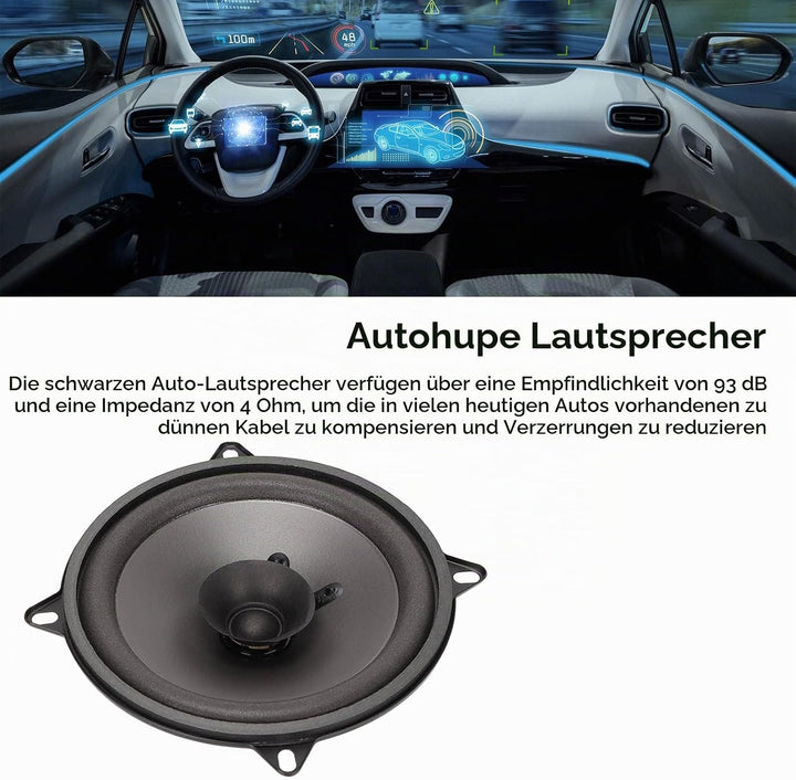 Cuifati 400 W Auto-Subwoofer, 5-Zoll-Koaxial-Autolautsprecher Hochleistungs-Bass-Surround-Sound-Ster