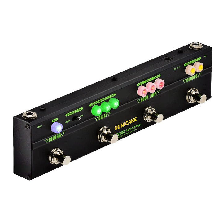 SONICAKE Gitarre Multi Effekte Pedal Classic Rock Tone Distortion Chorus Delay Reverb Cab Sim Gitarr