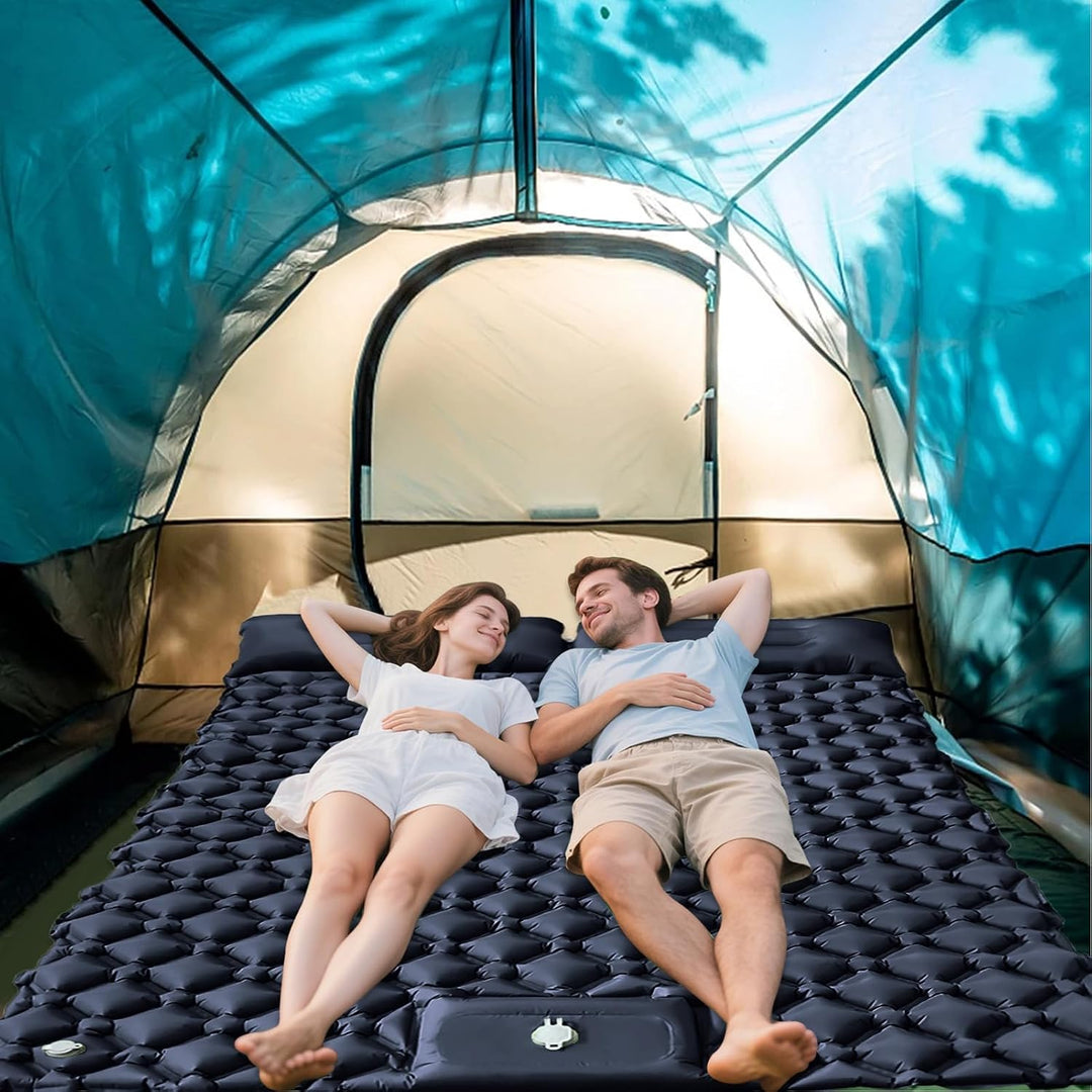 Isomatte Camping, 190x120x5cm Ultraleicht Outdoor Camping Isomatte Aufblasbare Mit Kissen, Wasserdic